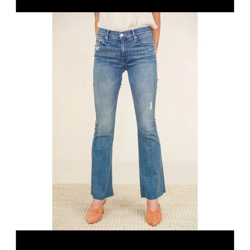 Mother Jeans The Weekender Fray Sz 25 Blue Mid Rise Flare Denim I wet my plants